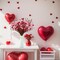 Valentine's Day Picks, 12 Pieces Artificial Pink Heart Shaped Berry Branches, 17.7 Inch Valentine's Day Heart Picks for Valentines Day Party, Wedding, Anniversary Table Decoration